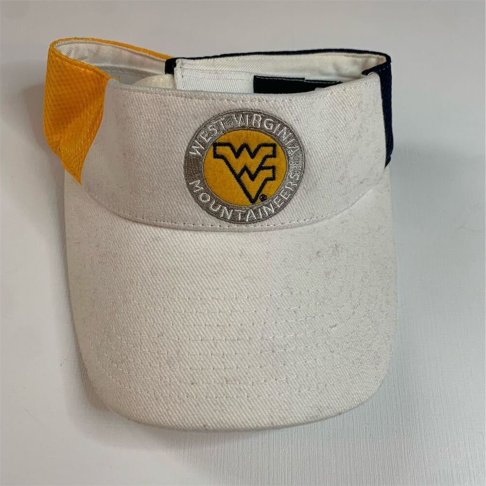 West Virginia Mountaineers White‎ Adjustable Visor Hat Unisex Adult